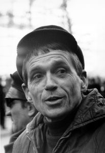 The Rev. Daniel Berrigan speaks to anti-war demonstrators gathered in front of the U.S. Mission to the U.N. in New York City on Feb. 24, 1968. Berrigan, who was in Hanoi trying to arrange for the release of three captured U.S. pilots, told the crowd he brought "greetings from the premier of North Vietnam." (AP Photo)